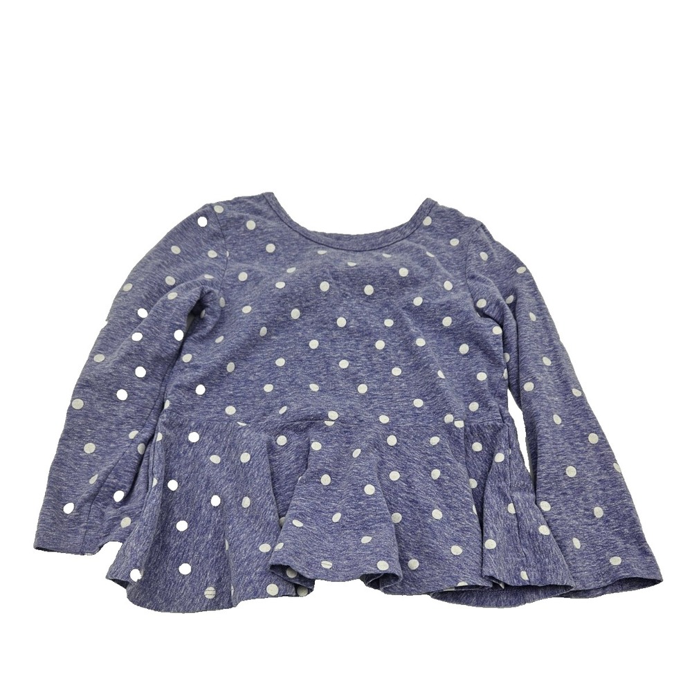 Circo Girls Purple Polka Dot Peplum Top Long Sleeve Toddler‎ 4T